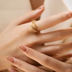 25Pcs Simple Delicate Fashion Brass Ring