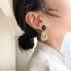 6Pcs Fashion Emerald Turquoise Stone Earrings