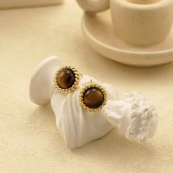 4Pcs Vintage Maillard Female Style Small Popular Earrings