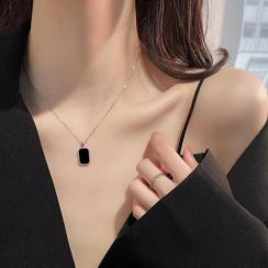 10Pcs Fashionable Geometric Square Necklace 